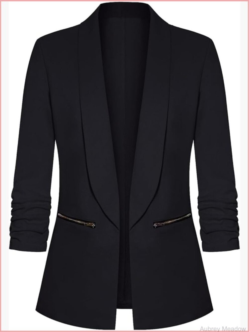 Womens Casual Blazer 3/4 Sleeve Open Front Cardigan Work Office Suit Jacket